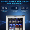Premium 15" Tall Built-In Freestanding Beverage Cooler Refrigerator, 100 Cans (SAK77654)