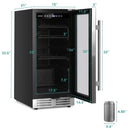 Premium 15" Tall Built-In Freestanding Beverage Cooler Refrigerator, 100 Cans (SAK77654)