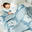 Cotton gauze boho throw gray pineapple bird bedroom blanket
