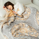Cotton gauze boho throw gray pineapple bird bedroom blanket