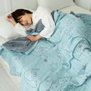 Cotton gauze boho throw gray pineapple bird bedroom blanket