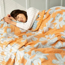 Cotton gauze boho throw gray pineapple bird bedroom blanket