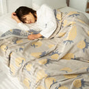 Cotton gauze boho throw gray pineapple bird bedroom blanket
