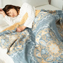 Cotton gauze boho throw gray pineapple bird bedroom blanket