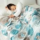 Cotton gauze boho throw gray pineapple bird bedroom blanket