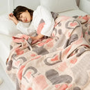 Cotton gauze boho throw gray pineapple bird bedroom blanket