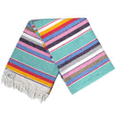 100% Cotton Serape Blanket - Mint Pastel