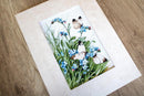 Counted Cross Stitch Kit Butterflies and bluebird flowers Leti939