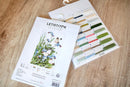 Counted Cross Stitch Kit Butterflies and bluebird flowers Leti939