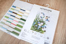 Counted Cross Stitch Kit Butterflies and bluebird flowers Leti939