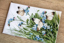 Counted Cross Stitch Kit Butterflies and bluebird flowers Leti939