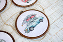Counted Cross Stitch Kit Christmas Retro Cars / Kit of 5 Leti965