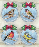 Counted cross stitch kit with plastic canvas "Birds" set of 4 designs 7685