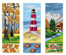 Counted cross stitch kit with plastic canvas Bookmarks "Landscapes" set of 3 designs