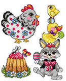 Counted cross stitch kit with plastic canvas "Easter" set of 3 designs 7656