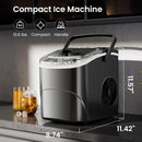 KISMILE Ice Makers Countertop with Handle,26.5Lbs/24H,9 Cubes in 6 Mins,2 Sizes of Bullet Ice,Portable Machine with Self-Cleaning,Perfect for Home Kitchen(Black)