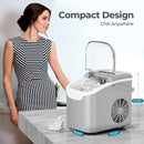 KISMILE Ice Makers Countertop with Handle,26.5Lbs/24H,9 Cubes in 6 Mins,2 Sizes of Bullet Ice,Portable Machine with Self-Cleaning,Perfect for Home Kitchen(Black)