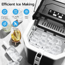 KISMILE Ice Makers Countertop with Handle,26.5Lbs/24H,9 Cubes in 6 Mins,2 Sizes of Bullet Ice,Portable Machine with Self-Cleaning,Perfect for Home Kitchen(Black)