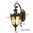 Country black wrought iron outdoor wall lantern restaurant light