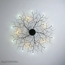 Country branch iron ceiling light living room tree branch fixture
