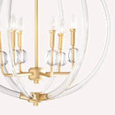 Country industrial ball chandelier gold crystal living room light