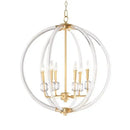 Country industrial ball chandelier gold crystal living room light