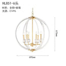 Country industrial ball chandelier gold crystal living room light