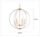 Country industrial ball chandelier gold crystal living room light
