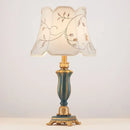 Country pastoral desk lamp cream & gold floral bedroom light