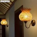 Countryside beige rattan wall light sconce bedroom 110v-120v 220v-240v