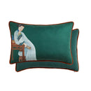 Court puppy print fringed pillow cover living room decor