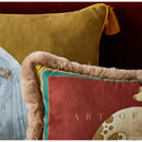 Court puppy print fringed pillow cover living room decor