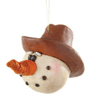 Cowboy Snowman Head Ornament | Pack of 3 | Bert Anderson Collection