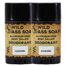 Aluminum-Free Cowgirl Beef Tallow Deodorant | Pack of 2 | 2.75 oz | Wild Ass Soap