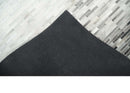 Custom Made Leather Striped Gray and Silver Leather Rug