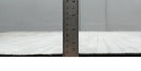 Custom Made Leather Striped Gray and Silver Leather Rug