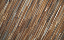 Modern Stripes Leather Striped Tan Brown and Ivory Leather Multi Size Area Rug