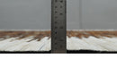 Modern Stripes Leather Striped Tan Brown and Ivory Leather Multi Size Area Rug