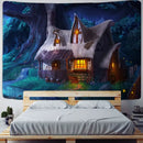 DecorBites™ Cabin In The Woods Wall Hanging Tapestry for Home Decor & Halloween Theme