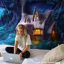 DecorBites™ Cabin In The Woods Wall Hanging Tapestry for Home Decor & Halloween Theme