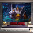 DecorBites™ Cabin In The Woods Wall Hanging Tapestry for Home Decor & Halloween Theme