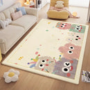 Cozy carpet white & blue daisy embroidered bedroom rug