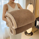 Cozy carved velvet cream & gray quilted blanket bedroom throw