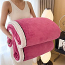 Cozy carved velvet cream & gray quilted blanket bedroom throw