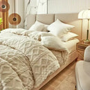 Cozy cashmere blanket duvet yellow & white bedroom fleece cover