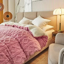 Cozy cashmere blanket duvet yellow & white bedroom fleece cover
