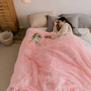 Cozy faux fur throw blanket pink bedroom soft fluffy texture