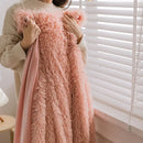 Cozy faux fur throw blanket pink bedroom soft fluffy texture