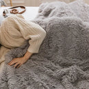 Cozy faux fur throw blanket pink bedroom soft fluffy texture