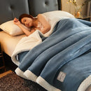 Cozy gray & cream winter fleece blanket bedroom plush quilt